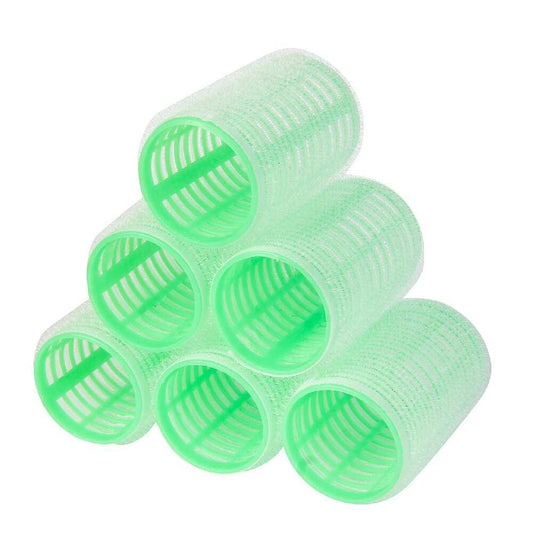 GUBB Hair Rollers For Hair Curling - Self Grip Holding Rollers - Rollers for Hair - Hair Rollers for Long Hair - Hair Rollers with Clips- 6 Large Hair Curlers - Green