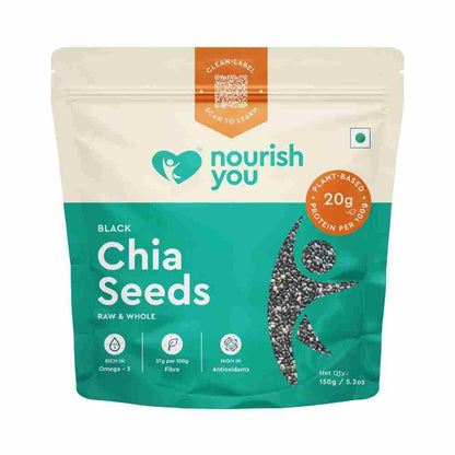 Nourish You Raw & Whole Chia Seeds (150 gms)