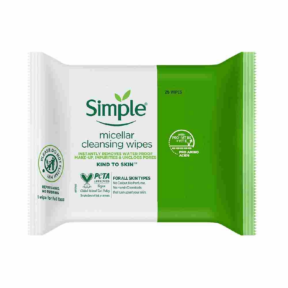 Simple Kind To Skin Micellar Cleansing Wipes 25 Wipes