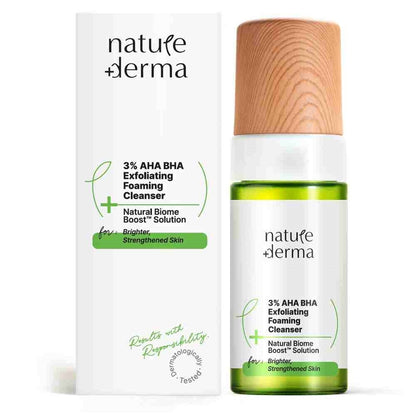 Nature Derma 3% AHA BHA Facewash with 100% Natural Biome-Boost™ (100ml)