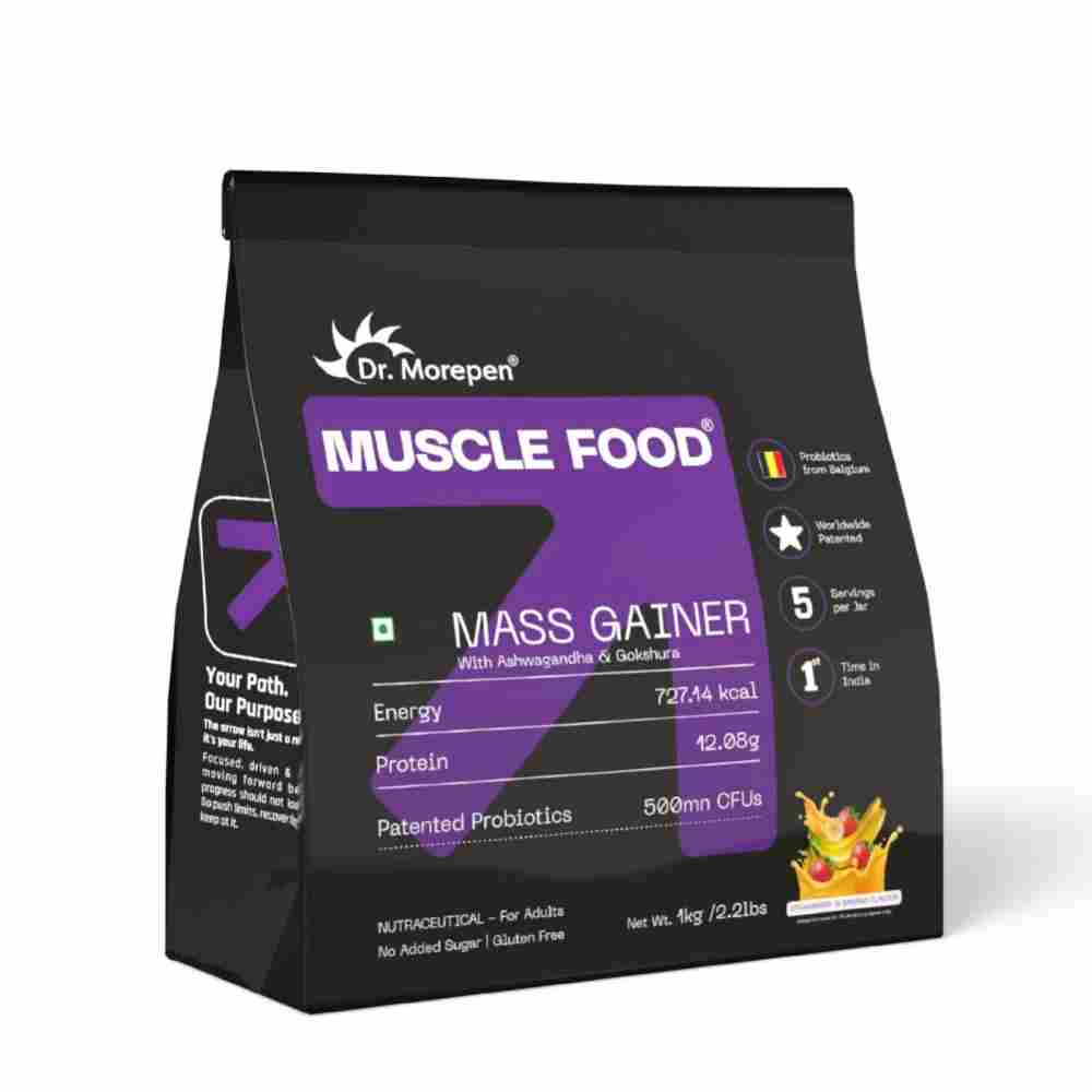 Dr. Morepen Mass Gainer Strawberry & Banana- 1 kg