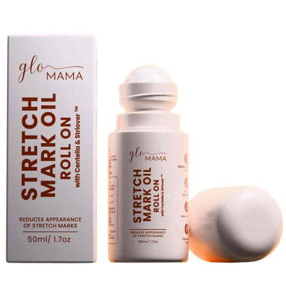 GLO Mama Stretch Mark Oil Roll-On for Pregnancy | With Centella Asiatica & Striover | Prevents & Reduces Stretch Marks | Doctor-Formulated, Safe for Moms-to-Be