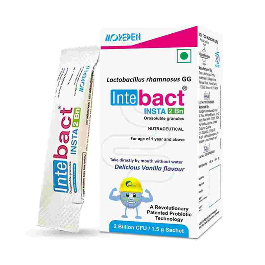 Dr. Morepen Intebact Insta 2Bn Cfu Probiotics Supplement Vanilla Flavour (6 Sachets)