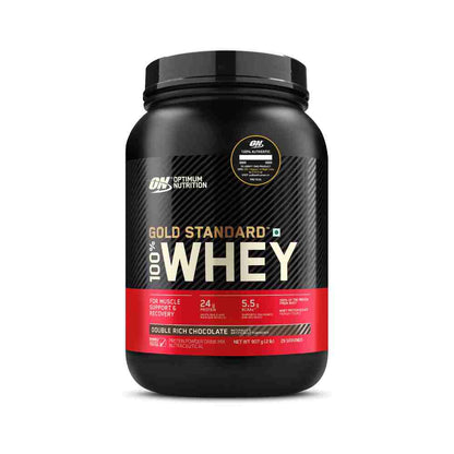 Optimum Nutrition (ON) Gold Standard 100% Whey Protein Powder 2 lbs, (907 gms) (Double Rich Chocolate)