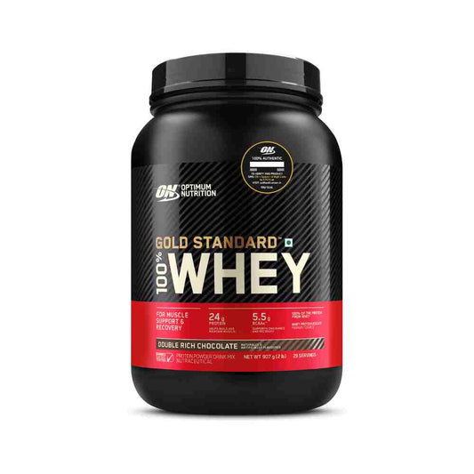 Optimum Nutrition (ON) Gold Standard 100% Whey Protein Powder 2 lbs, (907 gms) (Double Rich Chocolate)