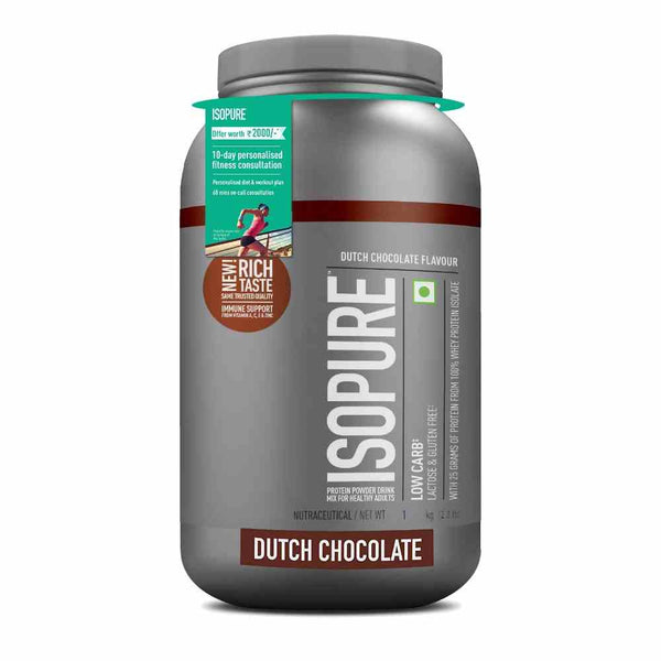 Isopure Low Carb Whey Protein Isolate Powder - Dutch Chocolate  (1 Kg)