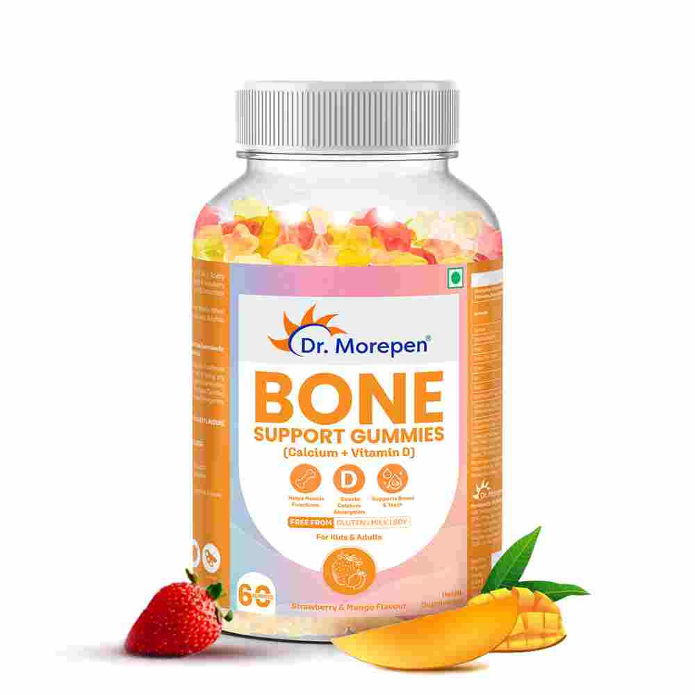 Dr. Morepen Bone Support Gummies With Calcium + Vitamin D (60 Gummies)