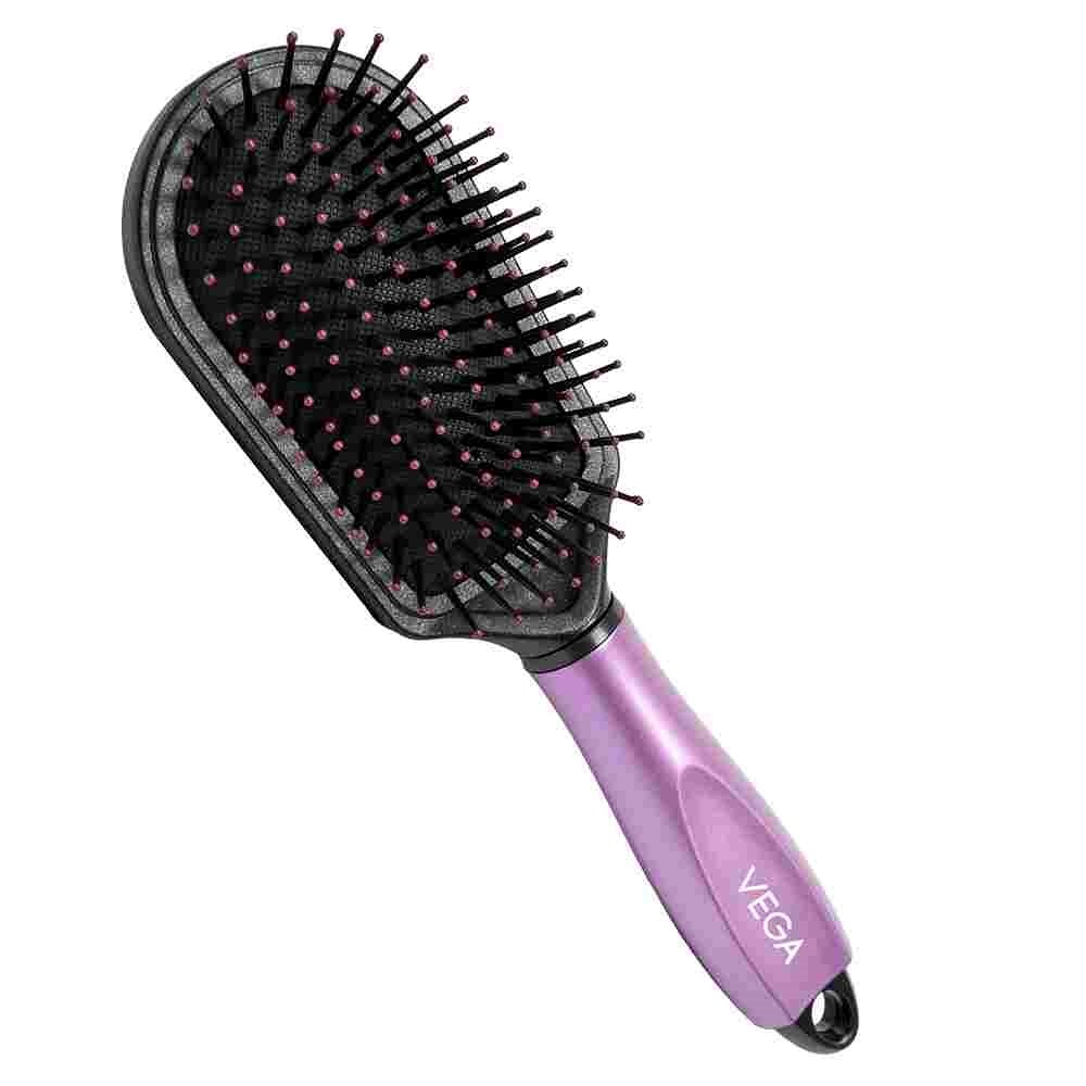 Vega Cushioned Hair Brush With Cleaning Comb For Men & Women (E18-Cb)