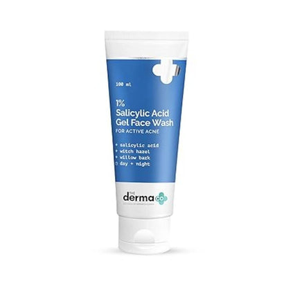 The Derma Co 1% Salicylic Acid Gel Face Wash With Salicylic Acid & Witch Hazel For Active Acne (100ml)