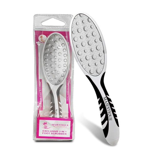 Majestique Dual Side Foot Scrubber, Heel Scraper for Feet, Hands and Body (Color May Vary)