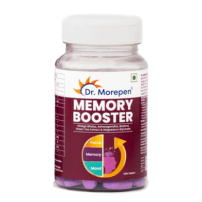 Dr. Morepen Memory Booster Tablets With  Ginko Biloba Ashwagandha & Brahmi (60 Veg Tablets)