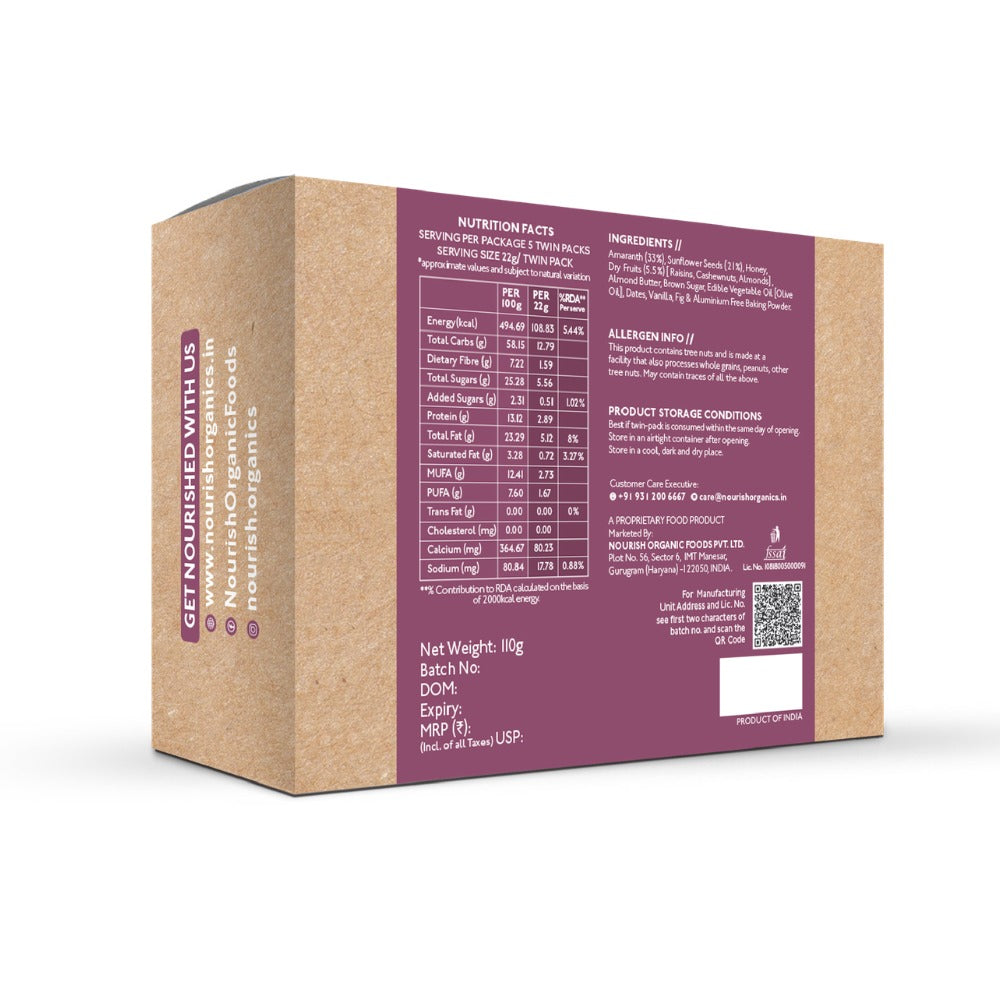 Nourish Organics Fig Amaranth Cokies - 110 gms