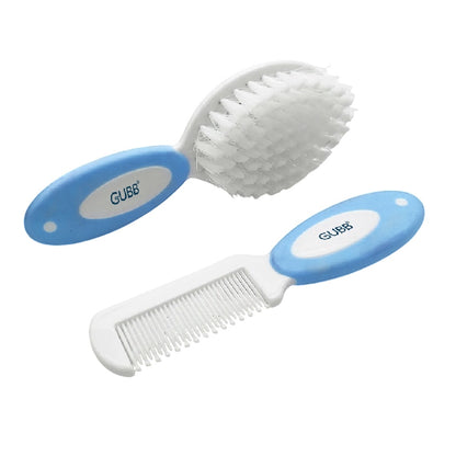 GUBB Baby Grooming Kit for New Born Baby, Baby Comb & Brush Set with Soft Nylon Bristles (Blue)