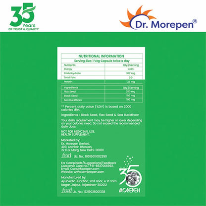 Dr. Morepen Veg Omega 3 6 7 9 Capsules 500Mg (60 Veg Capsules)