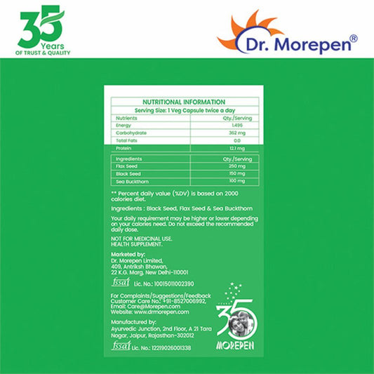 Dr. Morepen Veg Omega 3 6 7 9 Capsules 500Mg (60 Veg Capsules)