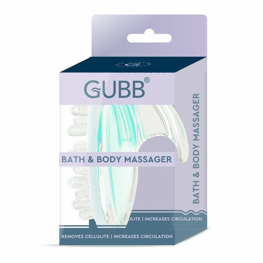 GUBB Manual Clean Care Silicone Head Body Scalp Massage Brush (Pink)