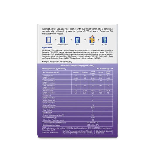 Dr. Morepen LightLife Pre-Meal Nutrition Mix 5 Flavors - 5g Each (10 Sachets)