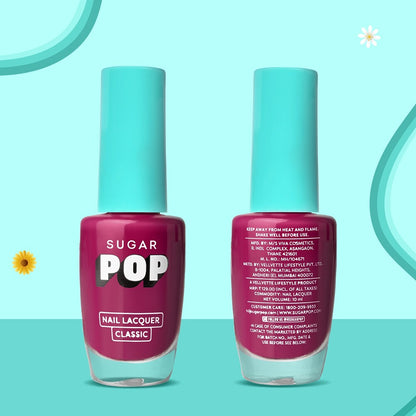 SUGAR POP Nail Lacquer, High Shine, Chip Resistant, Quick Drying (10 Call Me Hot)