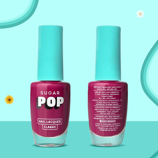 SUGAR POP Nail Lacquer, High Shine, Chip Resistant, Quick Drying (10 Call Me Hot)