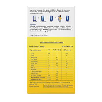 Dr. Morepen LightLife Pre-Meal Nutrition Mix Lemon Flavor - 5g Each (10 Sachets)