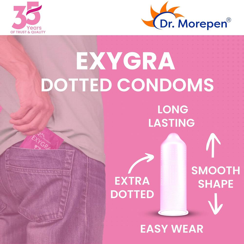 Dr.Morepen Exygra Condom Dotted 3s (Longlast)
