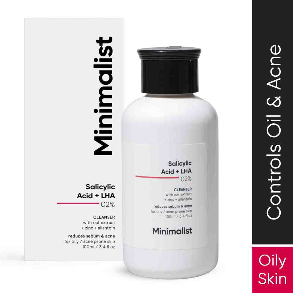 Minimalist 2% Salicylic Acid + Lha Cleanser Reduces Sebum & Acne (100ml)