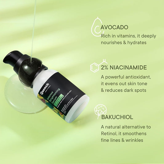Quench Botanics  Intense Brightening Serum with 2% Niacinamide & Bakuchiol (30ml)
