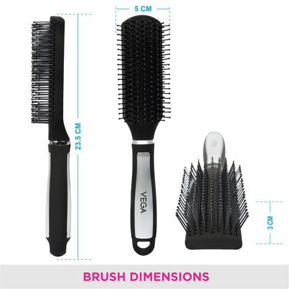 Vega Flat Hair Brush For Women And Men (E14-Fb)