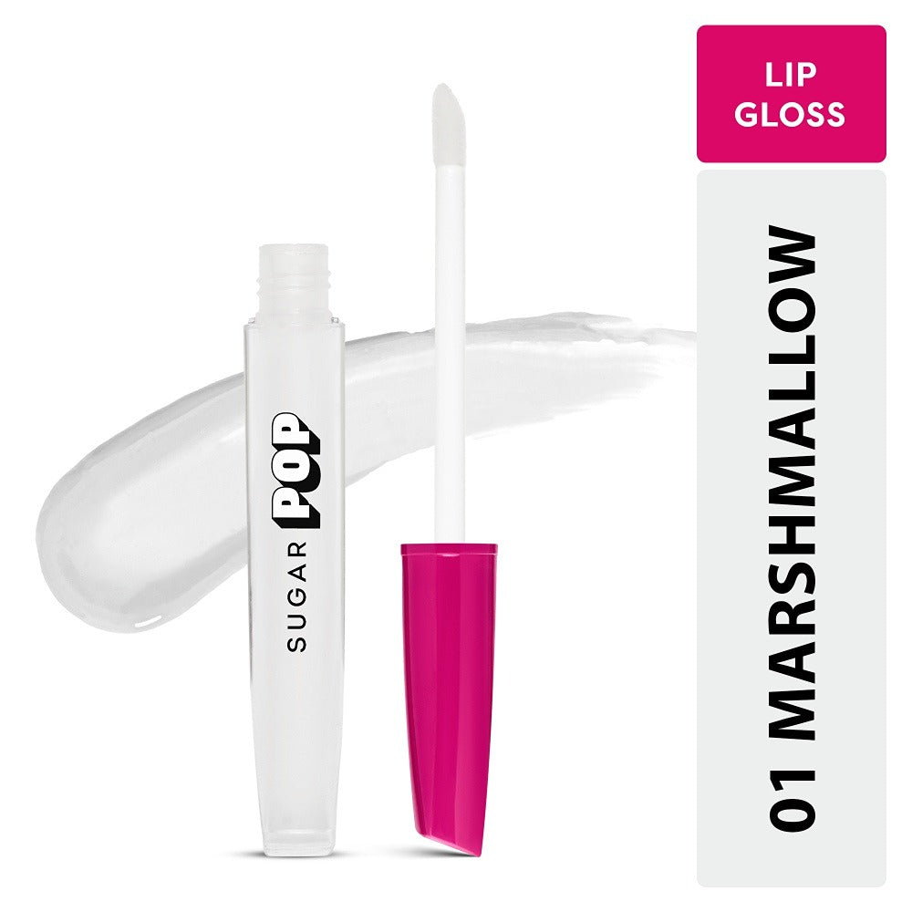 SUGAR POP High shine Lip Gloss  01 Marshmallow, Richly Pigmented, Hyaluronic-Infused