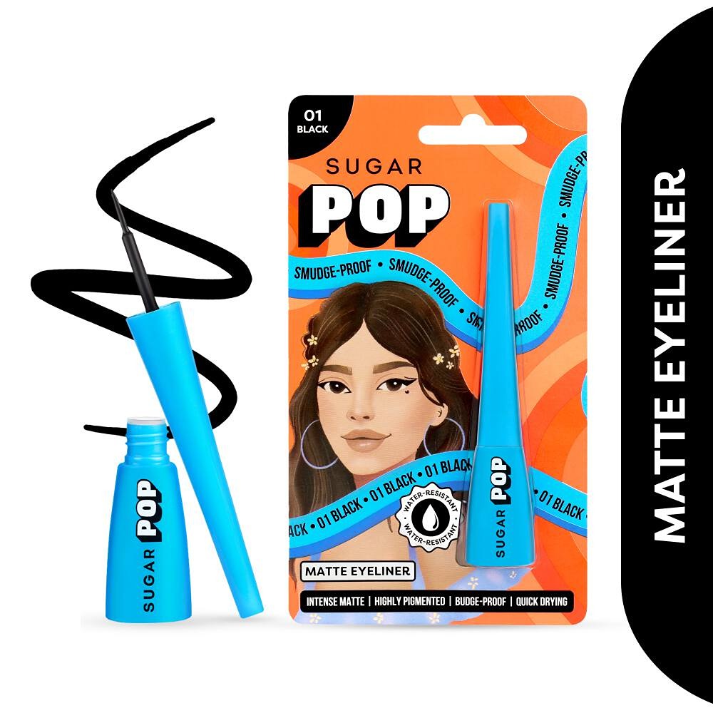SUGAR POP Matte Eyeliner 01 Black, Highly Pigmented Intense Matte Smudge-proof