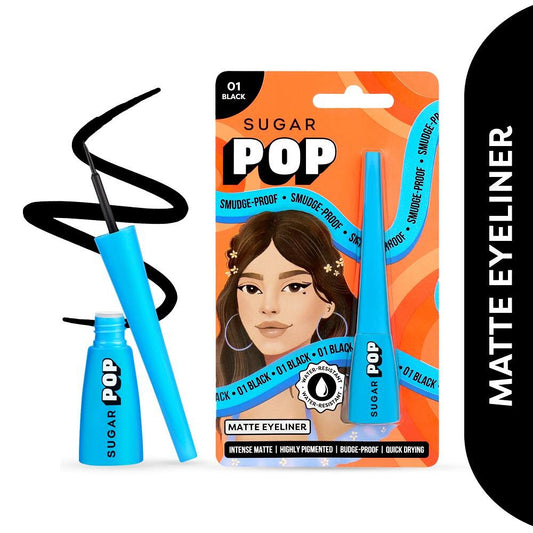 SUGAR POP Matte Eyeliner 01 Black, Highly Pigmented Intense Matte Smudge-proof