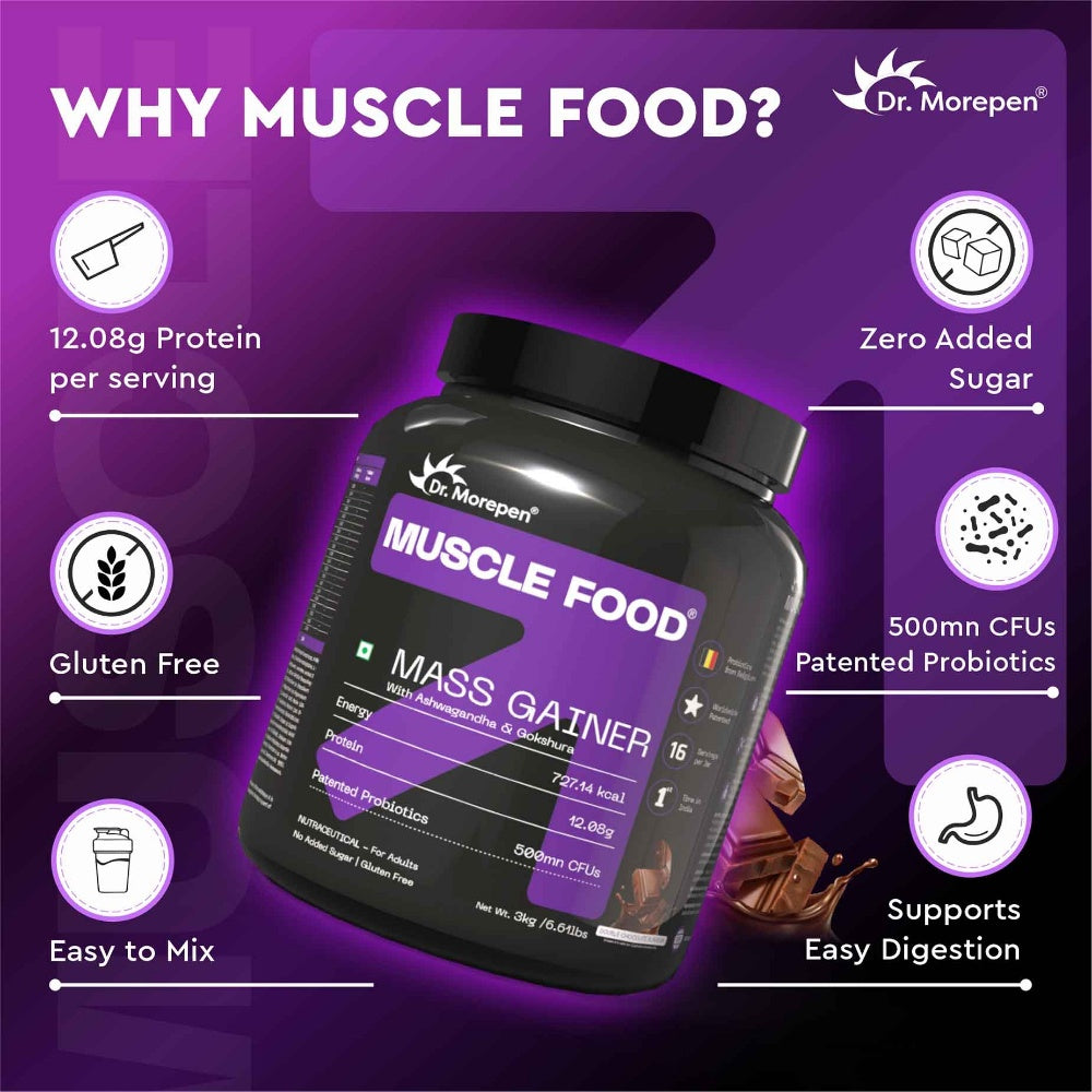 Dr. Morepen Mass Gainer Double Chocolate- 3 kg