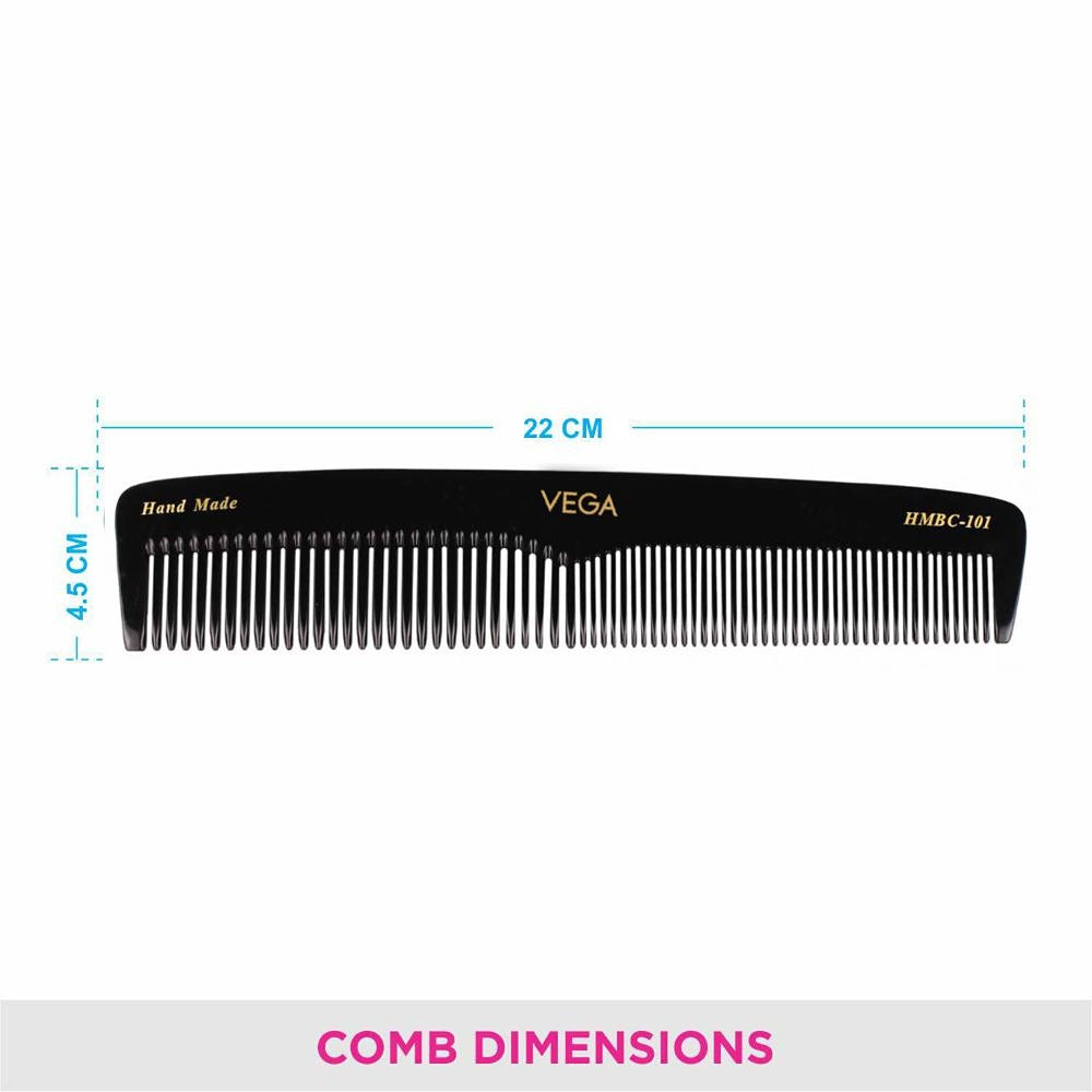 Vega Graduated Black Dressing Handmade Hair Comb For Men And Women (Hmbc-101)