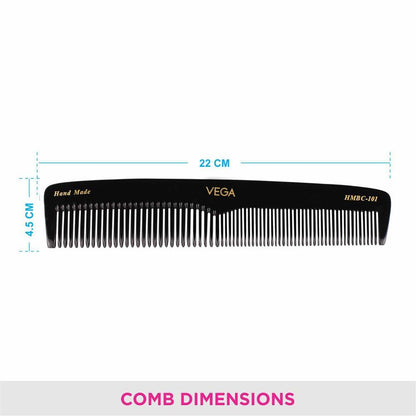 Vega Graduated Black Dressing Handmade Hair Comb For Men And Women (Hmbc-101)