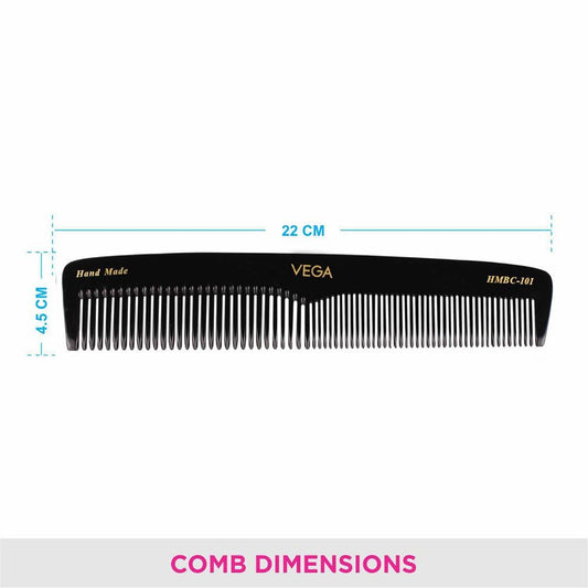 Vega Graduated Black Dressing Handmade Hair Comb For Men And Women (Hmbc-101)
