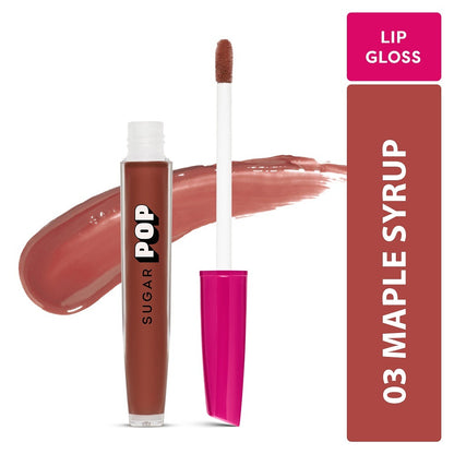 SUGAR POP High shine Lip Gloss 03 Maple Syrup, Richly Pigmented, Hyaluronic-Infused