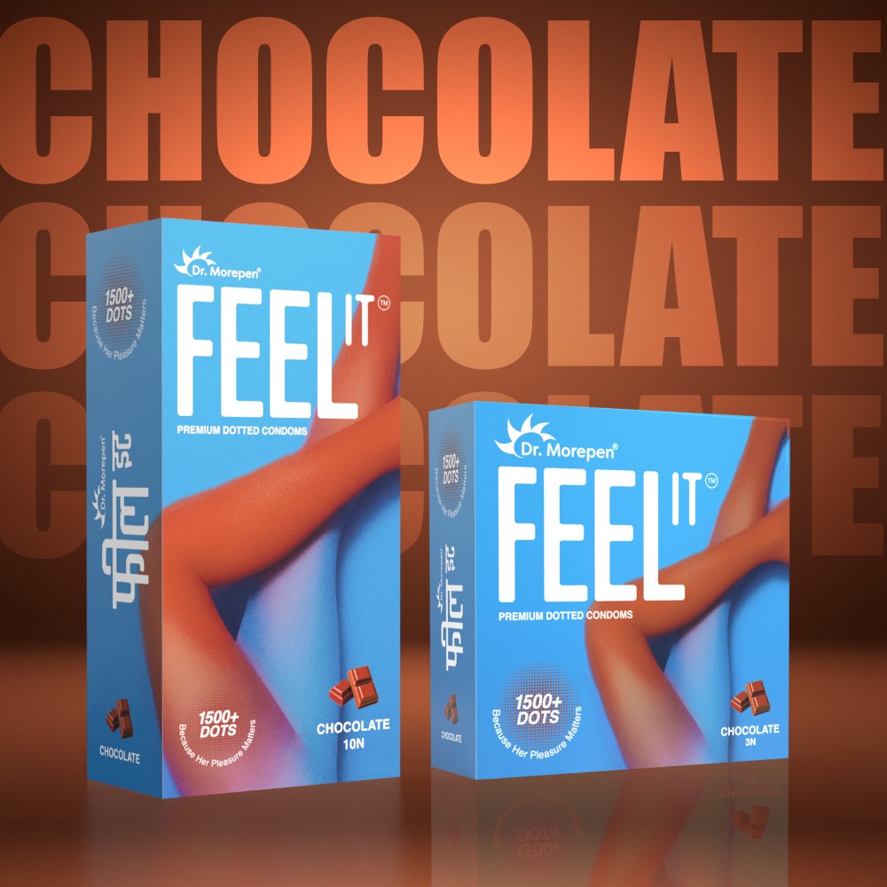 Dr. Morepen Feel It Mass Dotted Condoms 3S Chocolate Flavour