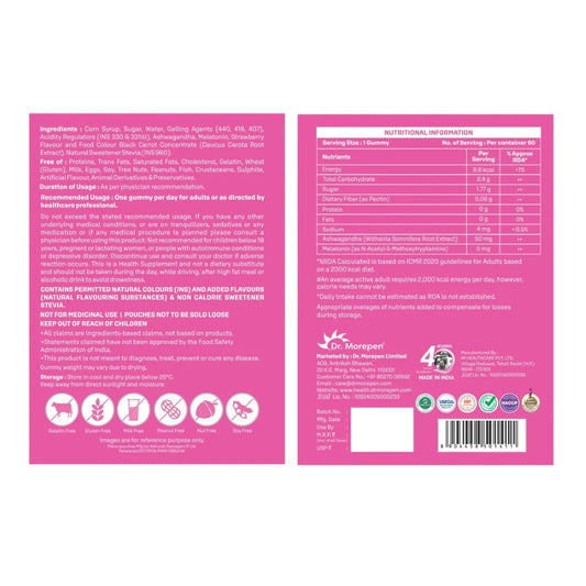 Dr. Morepen Relax Gummies with Ashwagandha & Melatonin (60 Gummies)