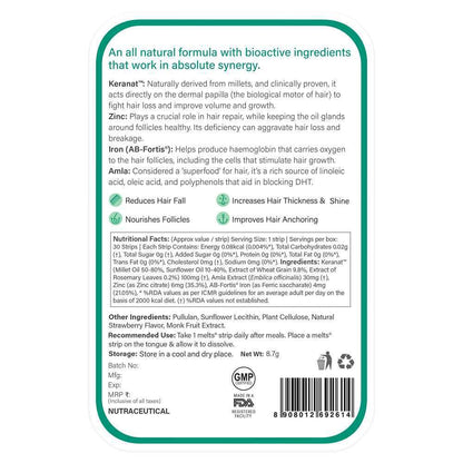 Wellbeing Nutrition Melts® Hair Fall Control with Keranat & Zinc for Hair Loss Support