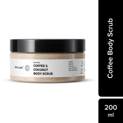 Brillare Coffee & Coconut Body Scrub Energized & Moisturised Skin- 200 ml