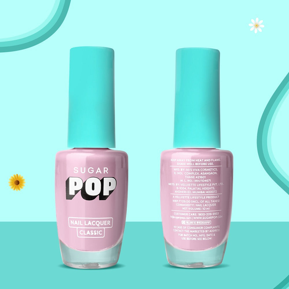 SUGAR POP Nail Lacquer, High Shine, Chip Resistant, Quick Drying (02 Bubblegum Dreams)