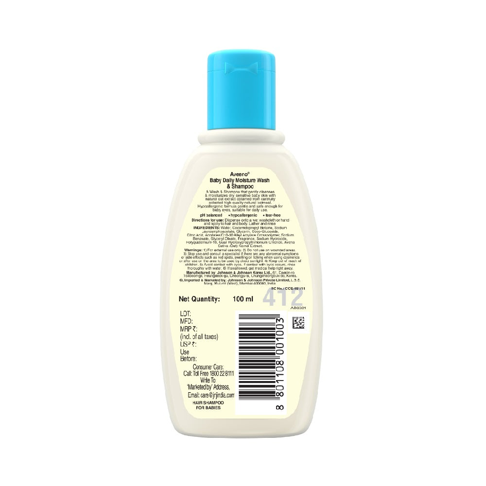 Aveeno Baby Daily Moisture Wash & Shampoo (100ml)