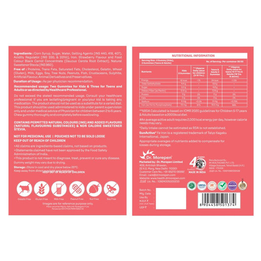 Dr. Morepen Iron Gummies With Sunactive®fe (60 Gummies)