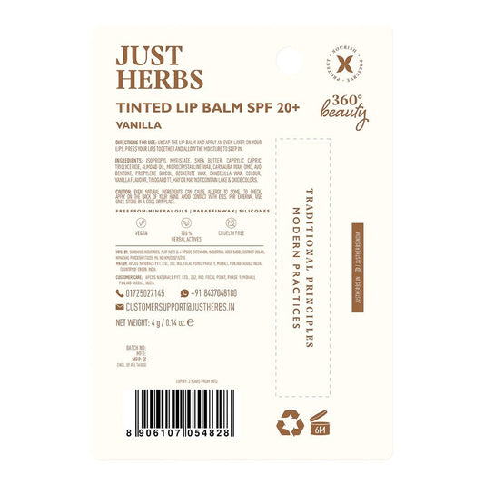 Just Herbs Tinted Lip Balms SPF 20+ (Vanilla)