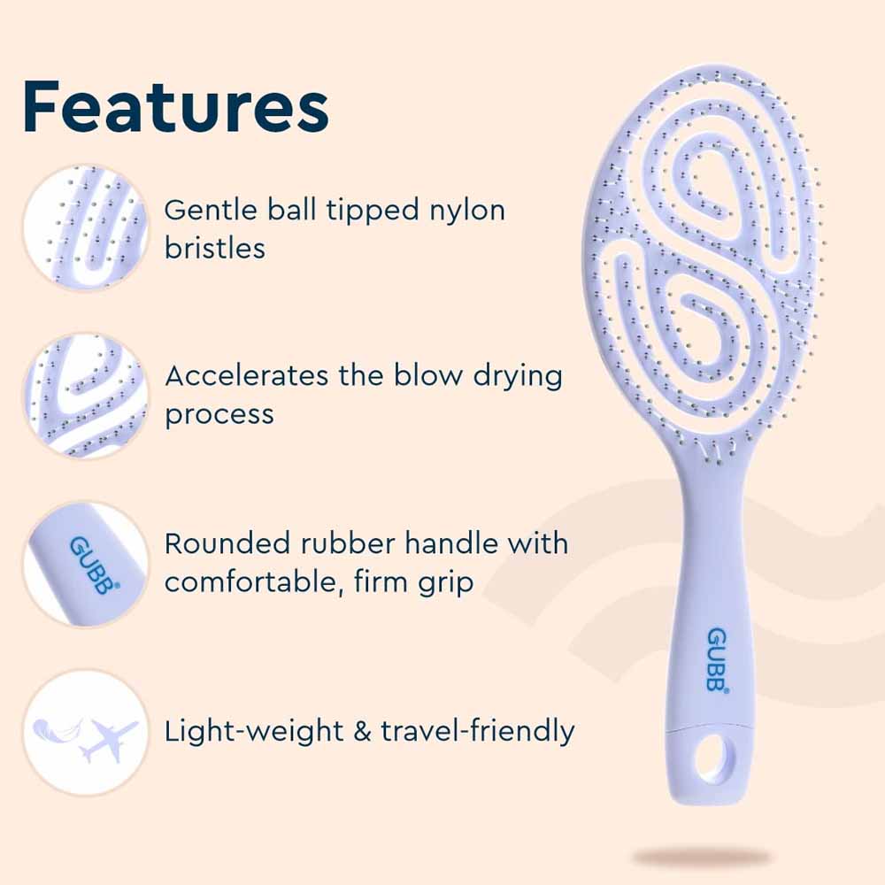 GUBB French Hues Oval Vent Hair Brush For Styling For All Hair Types