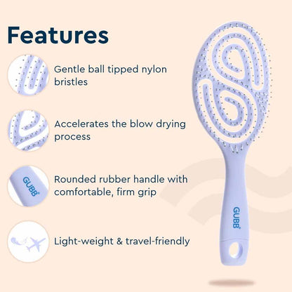 GUBB French Hues Oval Vent Hair Brush For Styling For All Hair Types