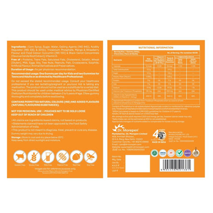 Dr. Morepen Bone Support Gummies With Calcium + Vitamin D (60 Gummies)