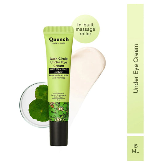 Quench Botanics  Dark Circle Under Eye Cream with Cica Herb Repair With Cooling Massage Roller (15ml)