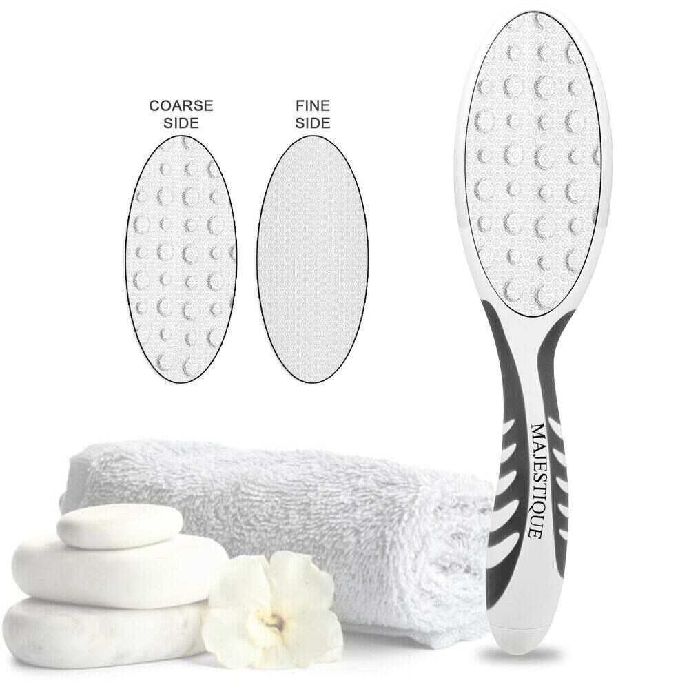 Majestique Dual Side Foot Scrubber, Heel Scraper for Feet, Hands and Body (Color May Vary)