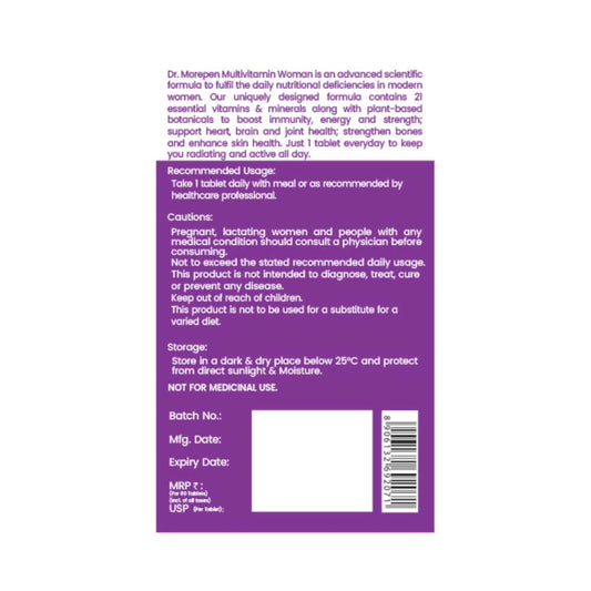 Dr. Morepen Multivitamin Women With Calcium & Herbal Extracts (60 Veg Tablets)